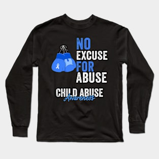 Child Abuse Prevention Awareness Month Blue Ribbon gift idea Long Sleeve T-Shirt